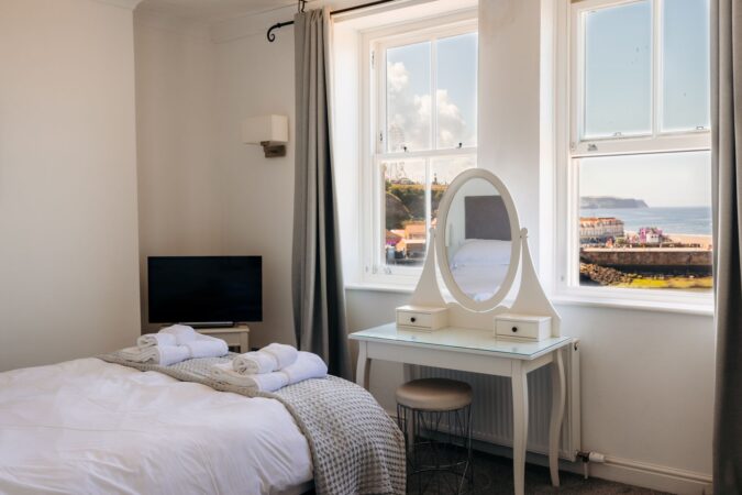 Captain's Quarters, Whitby. Views from master bedroom.