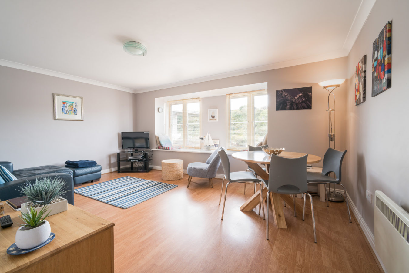 Water's Edge Apartment, Whitby. Living room