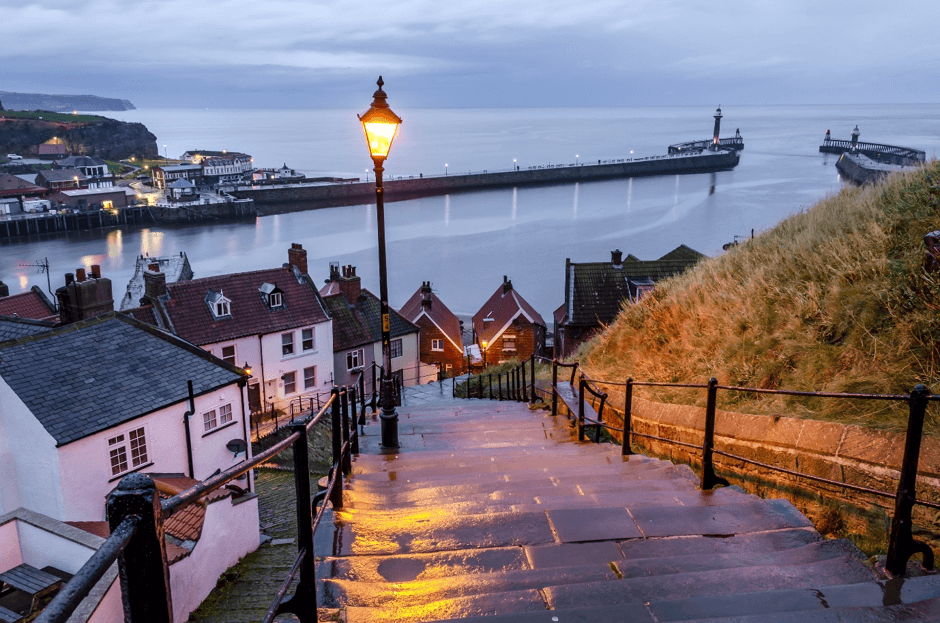 View from the top of the 199 steps in Whitby, North Yorkshire