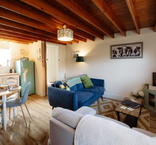 Open plan living area at Pike Cottage