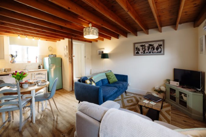 Open plan living area at Pike Cottage